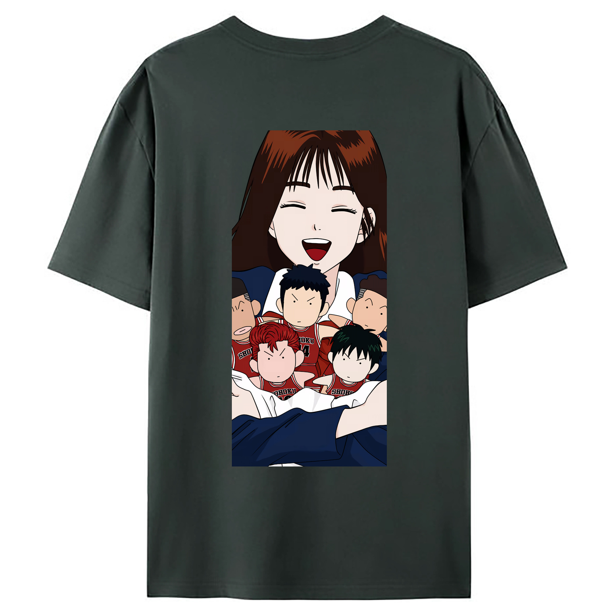 （画像用） SLAM DUNK／スラムダンク 綿100％ メンズ半袖Tシャツ（バックプリント） 通気性
